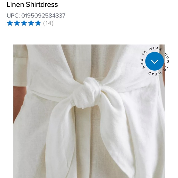 Lauren Ralph Lauren White 100% Linen Shirtdress. - Picture 4 of 5